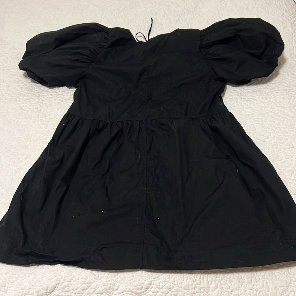 H&M Divided Black Puff Sleeve Dress - Picture 8 of 9